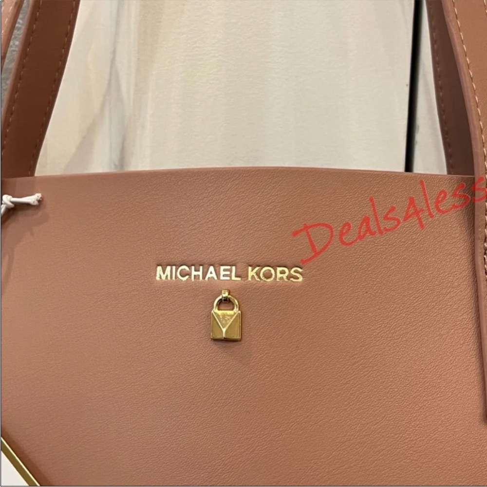 Michael Kors Tote Bag Purse Blush Gold Large Shoulder Bag Shopper Crossbody NEW - Picture 9 of 9